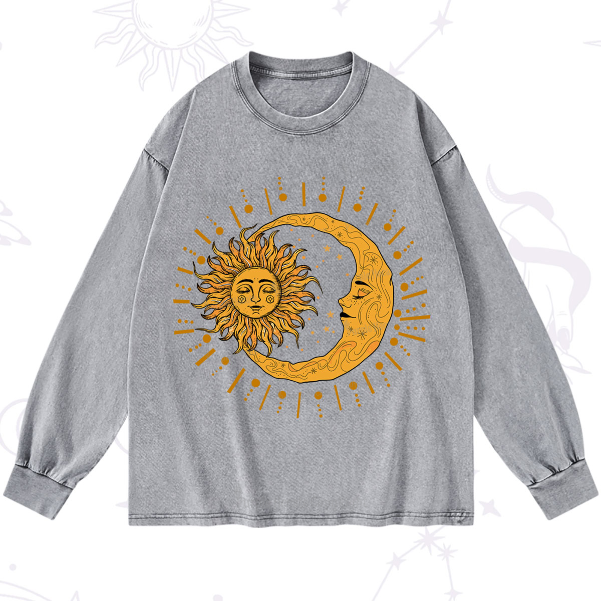 Purplehecate Solar & Lunar Spirit Washed Long Sleeve Shirt