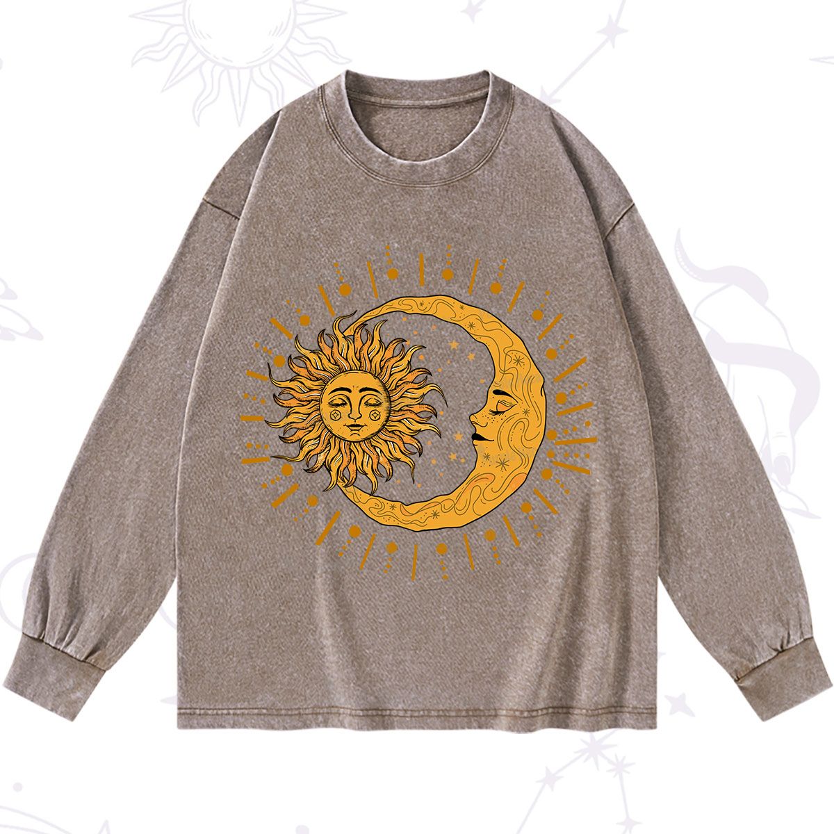 Purplehecate Solar & Lunar Spirit Washed Long Sleeve Shirt