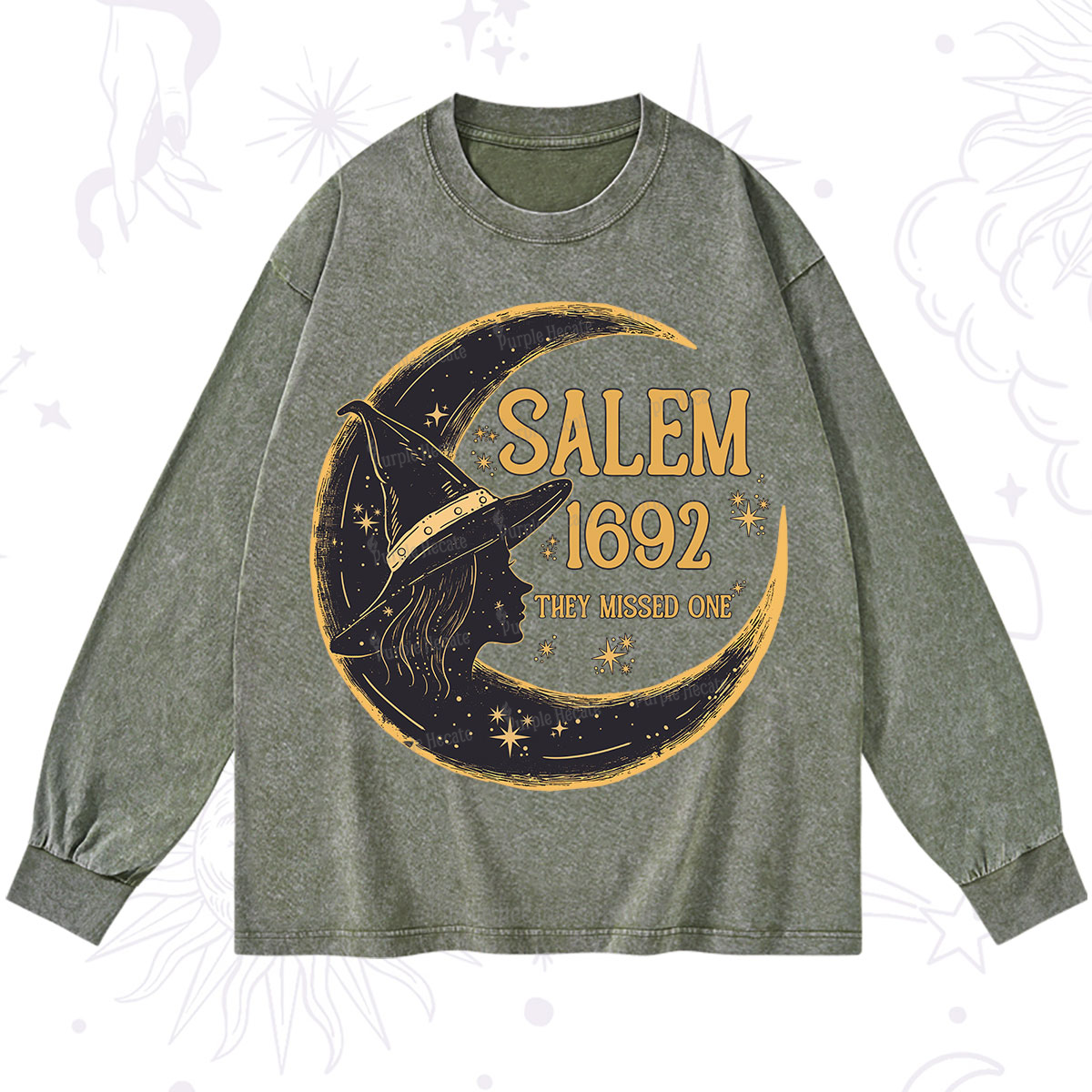 Purplehecate 1692 Salem Witch Washed Long Sleeve Shirt