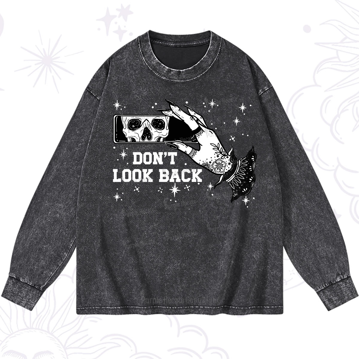 Purplehecate Don't Look Back Washed Long Sleeve Shirt