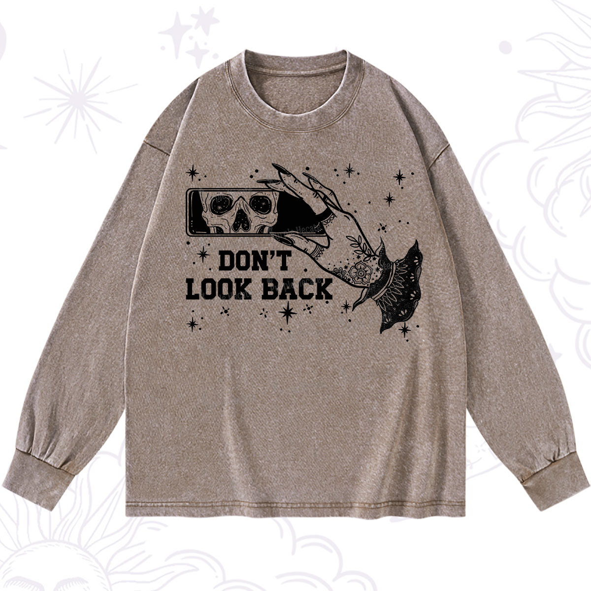 Purplehecate Don't Look Back Washed Long Sleeve Shirt
