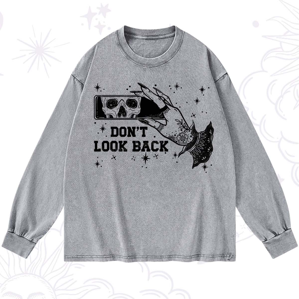 Purplehecate Don't Look Back Washed Long Sleeve Shirt