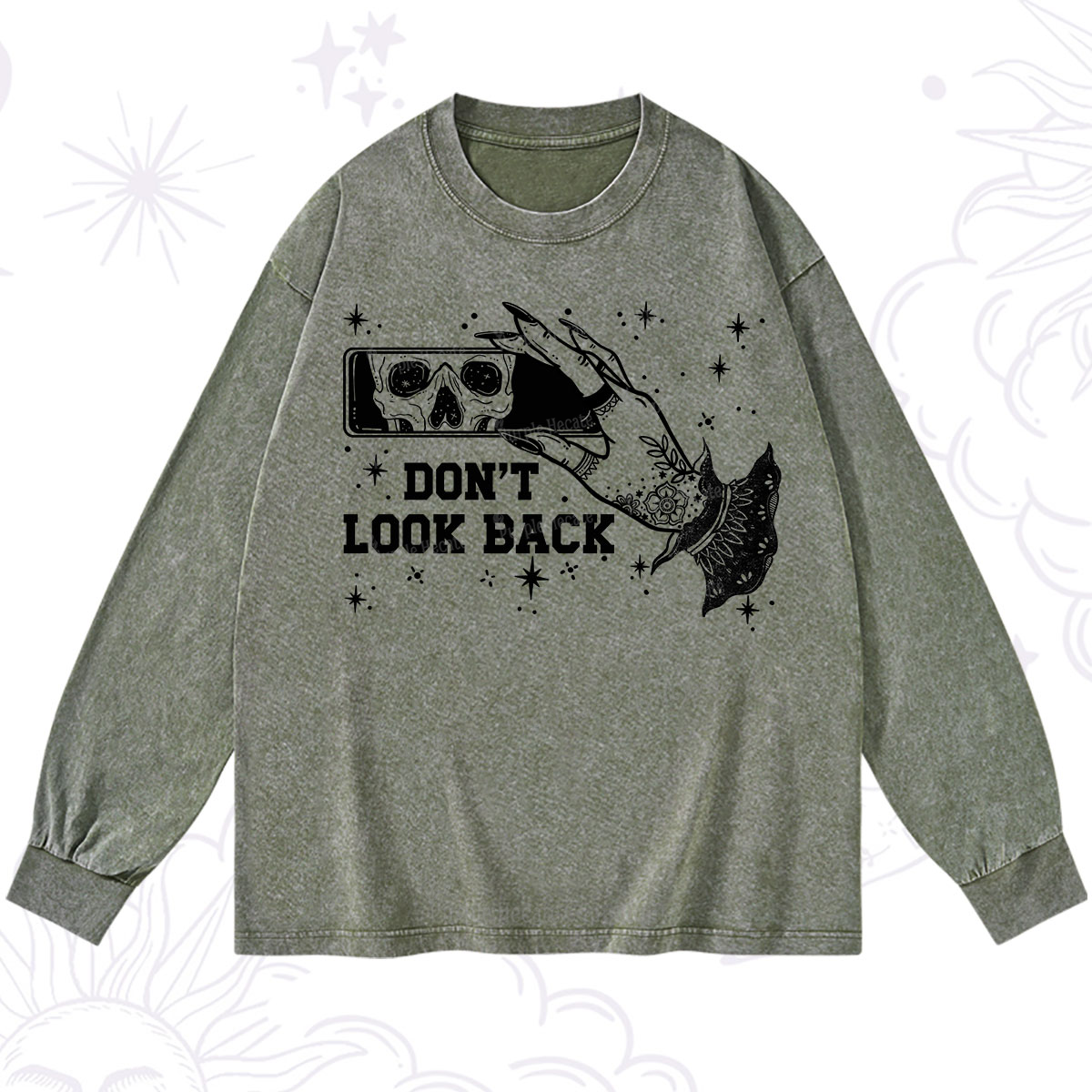 Purplehecate Don't Look Back Washed Long Sleeve Shirt