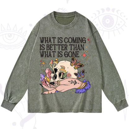 Purplehecate What Is Coming Is Better Than What Is Gone Washed Long Sleeve Shirt