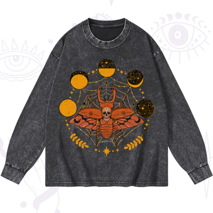 Purplehecate Lunar Web Death Beetle Washed Long Sleeve Shirt