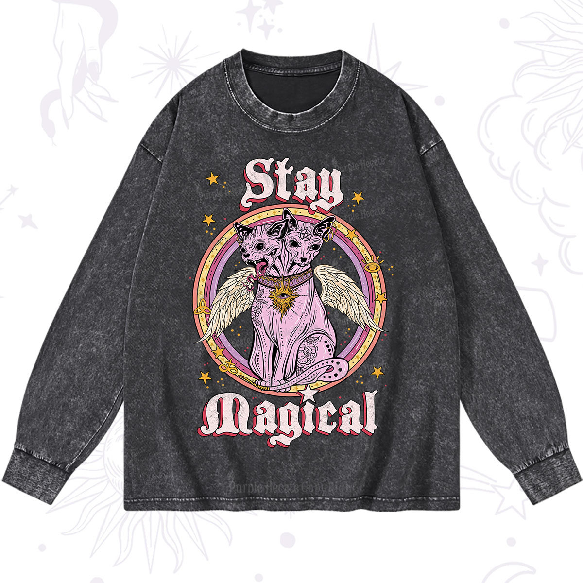 Purplehecate Stay Magical Washed Long Sleeve Shirt