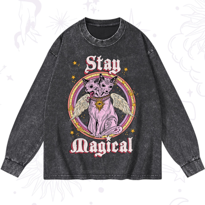 Purplehecate Stay Magical Washed Long Sleeve Shirt
