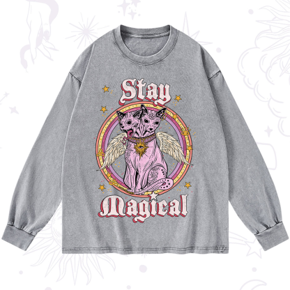 Purplehecate Stay Magical Washed Long Sleeve Shirt
