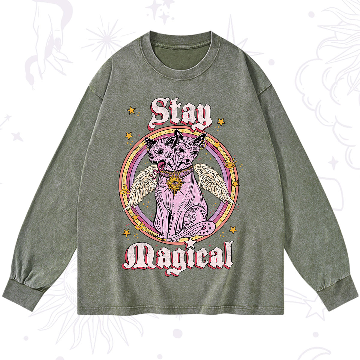 Purplehecate Stay Magical Washed Long Sleeve Shirt