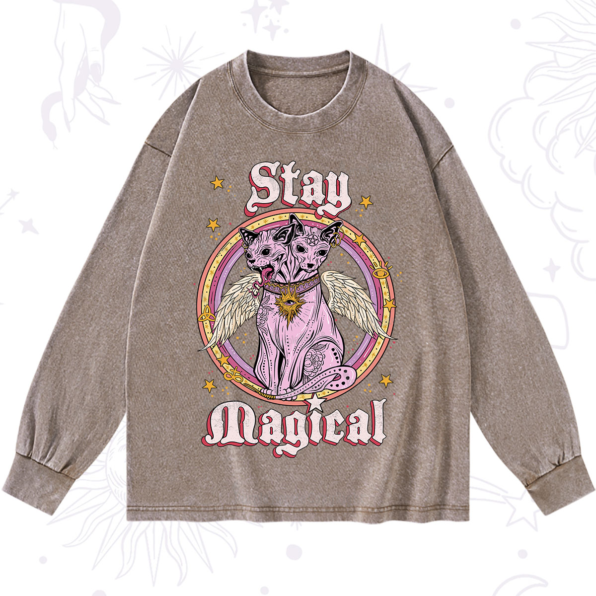 Purplehecate Stay Magical Washed Long Sleeve Shirt
