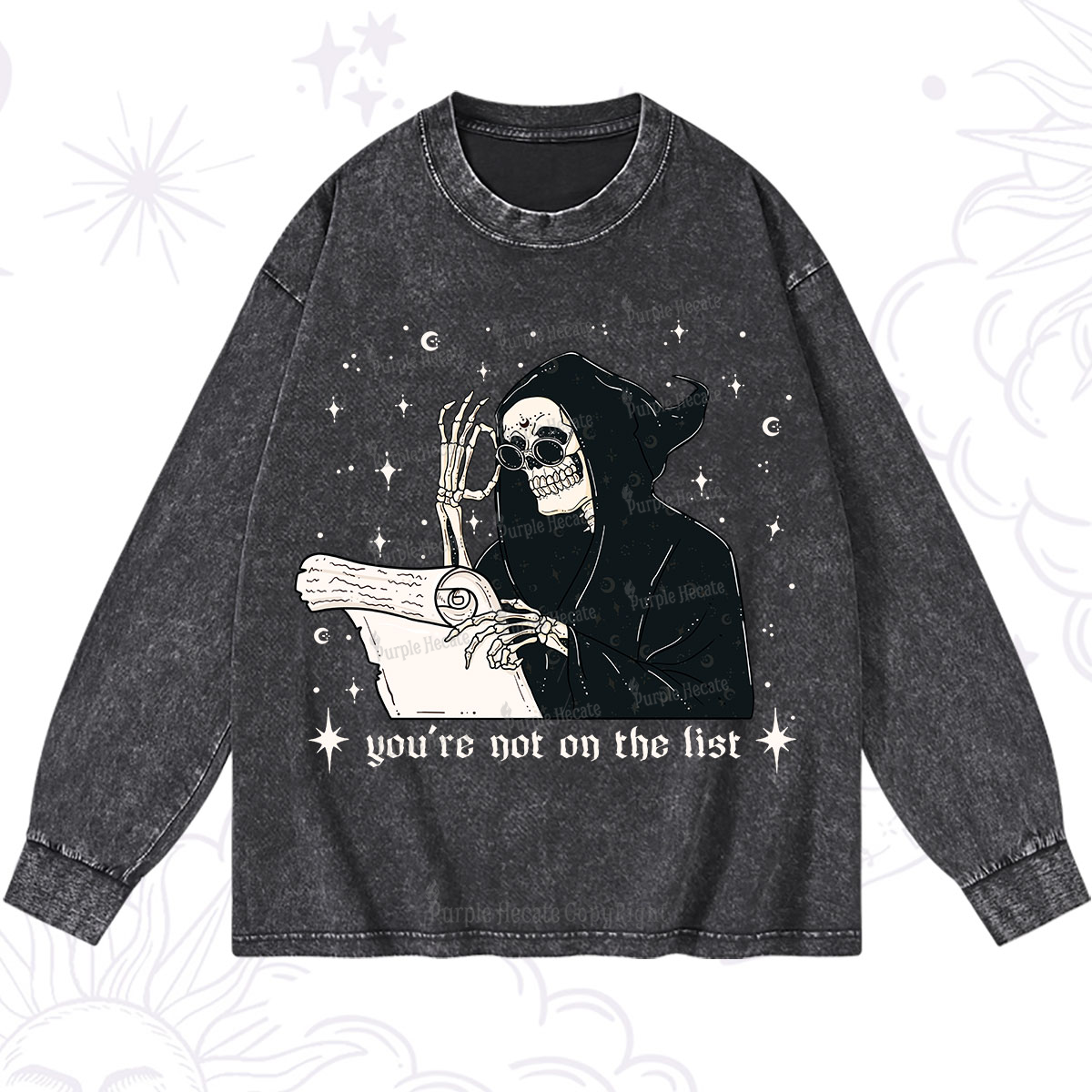 Purplehecate You're Not On The List Washed Long Sleeve Shirt