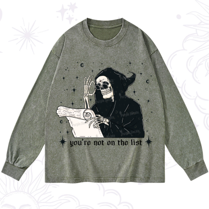 Purplehecate You're Not On The List Washed Long Sleeve Shirt