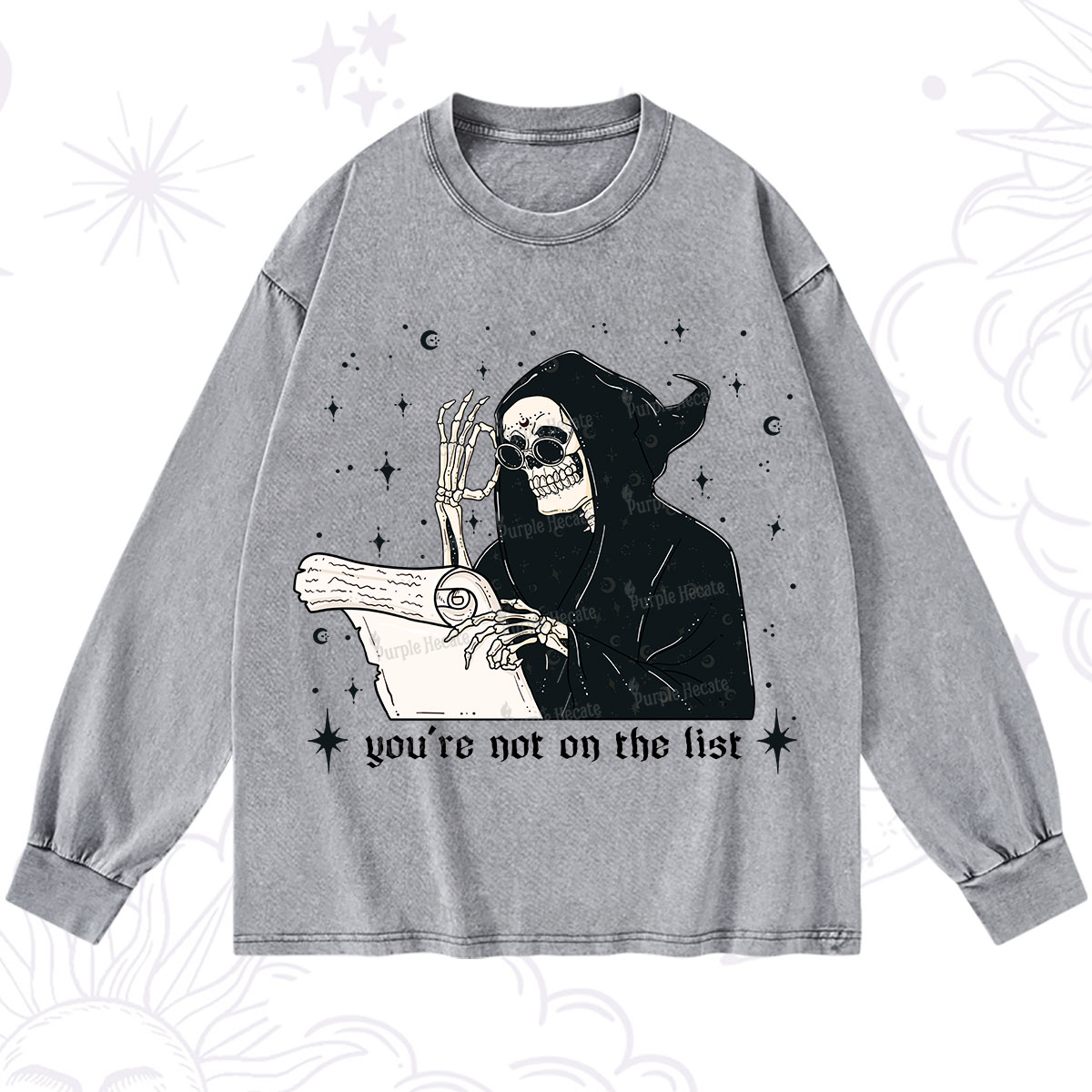 Purplehecate You're Not On The List Washed Long Sleeve Shirt