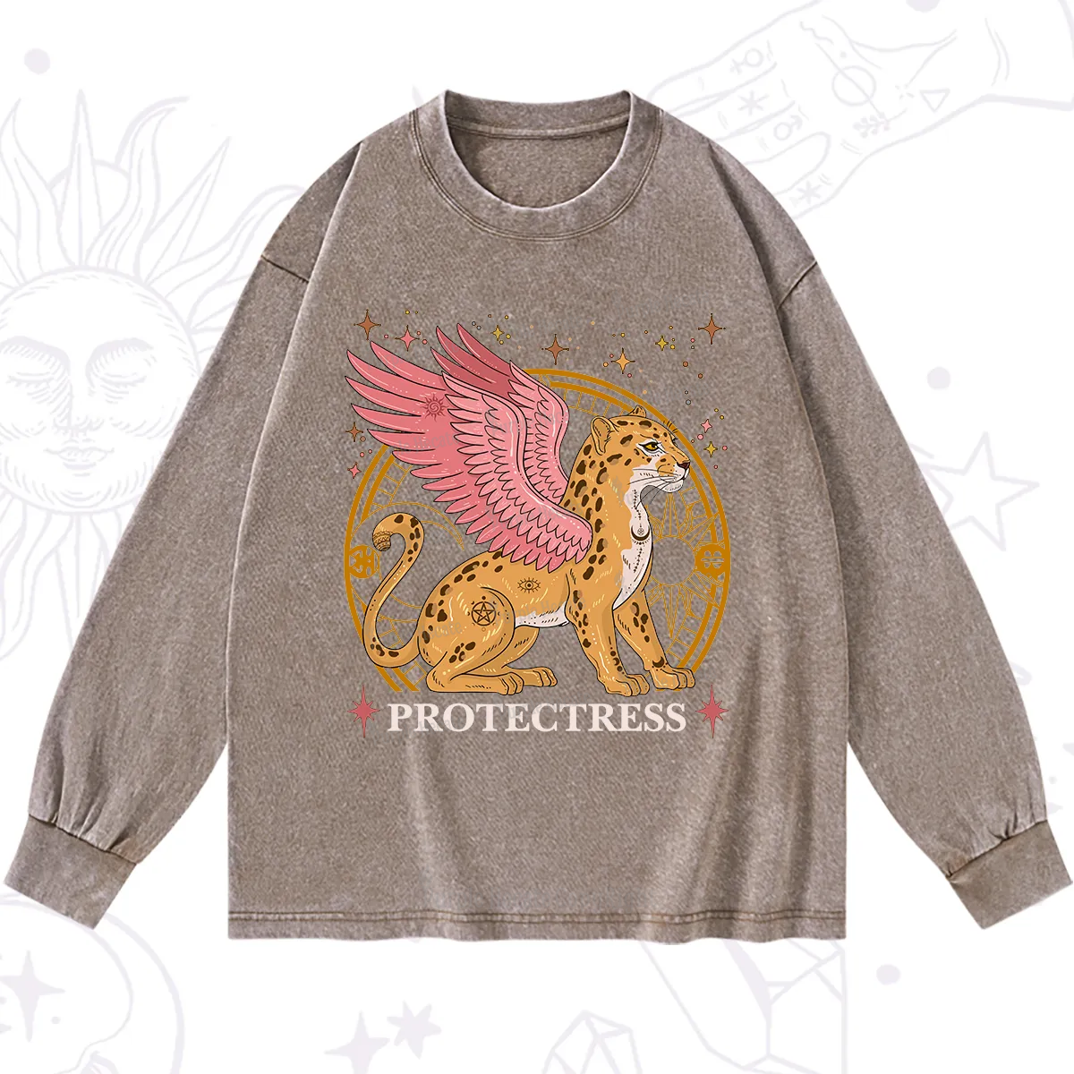 Purplehecate Celestial Protectress Washed Long Sleeve Shirt