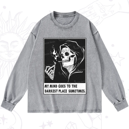 Purplehecate My Mind Goes To The Darkest Place Sometimes Washed Long Sleeve Shirt