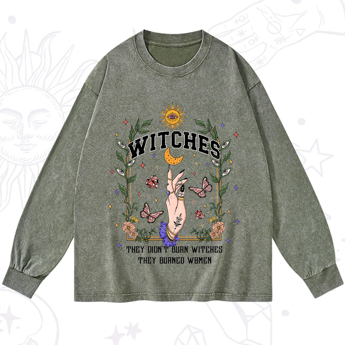 Purplehecate They Didn't Burn Witches They Burned Women Washed Long Sleeve Shirt