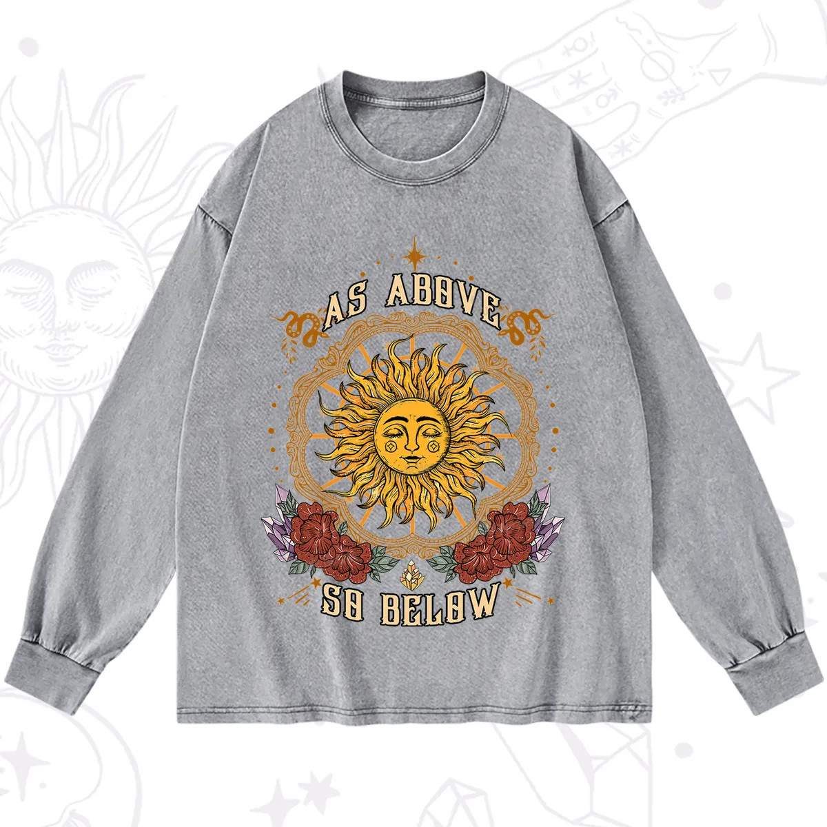 Purplehecate As Above So Below Washed Long Sleeve Shirt