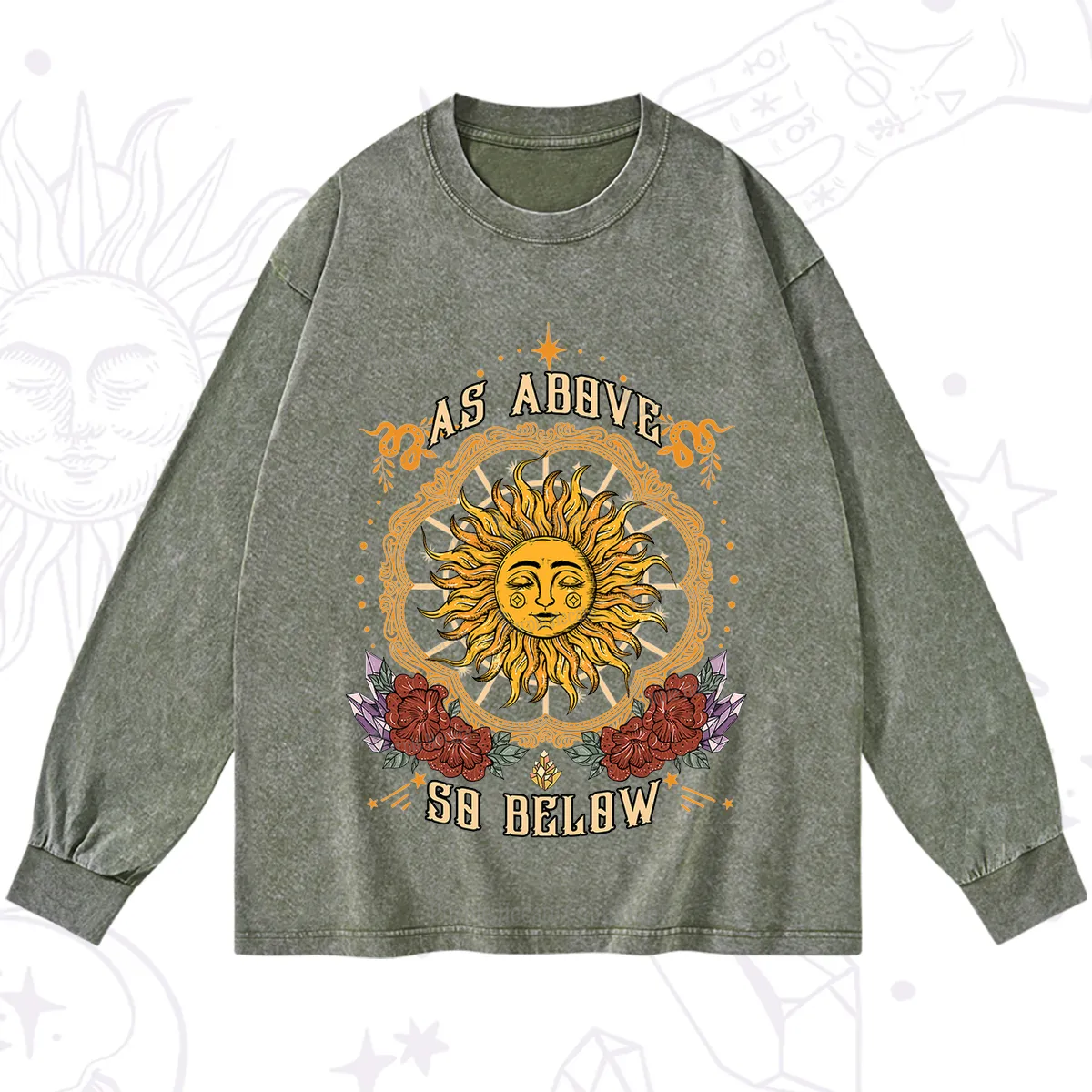Purplehecate As Above So Below Washed Long Sleeve Shirt