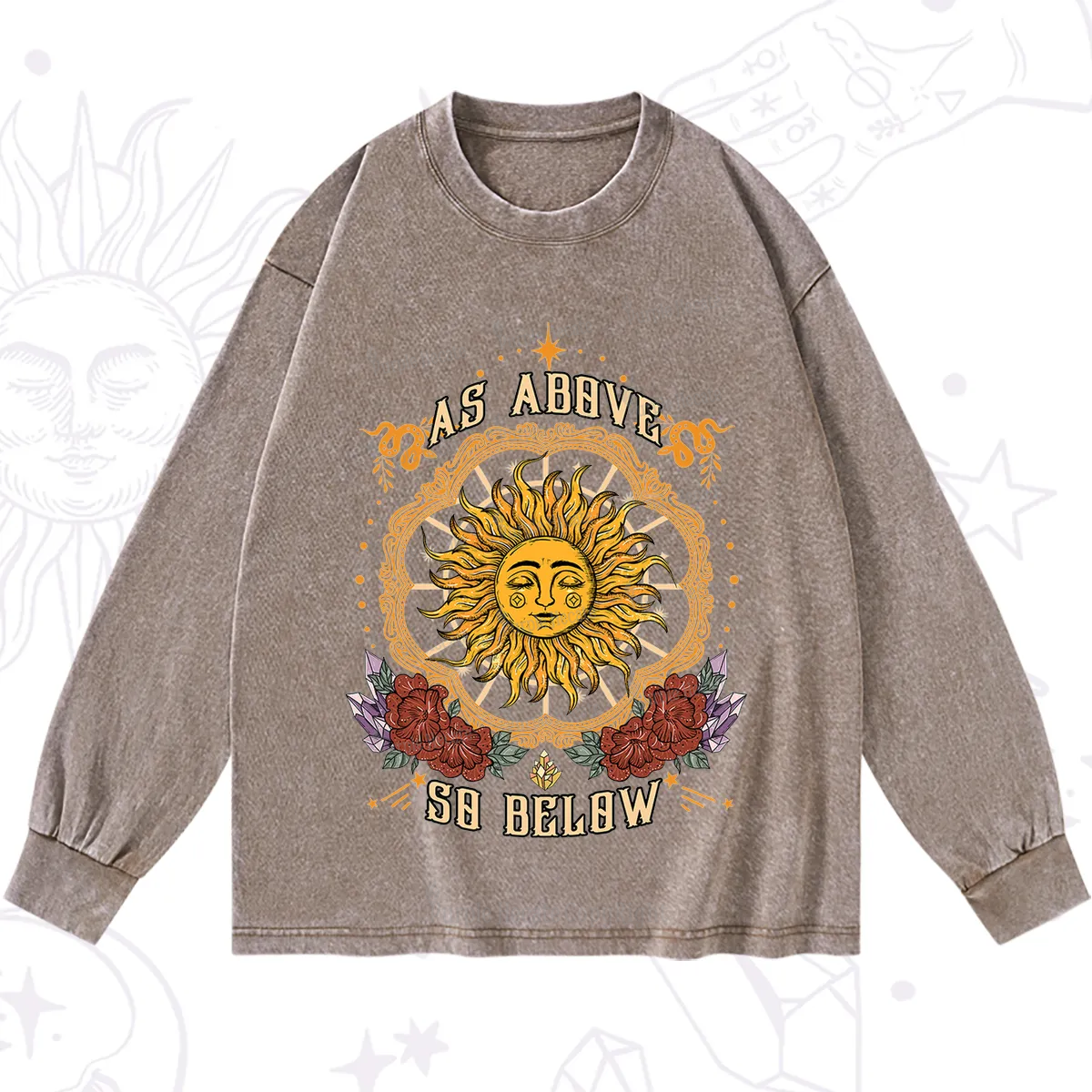 Purplehecate As Above So Below Washed Long Sleeve Shirt