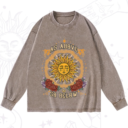 Purplehecate As Above So Below Washed Long Sleeve Shirt