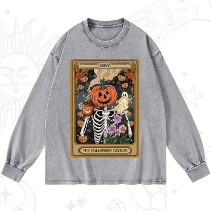 Purplehecate The Halloween Reveler Tarot Washed Long Sleeve Shirt
