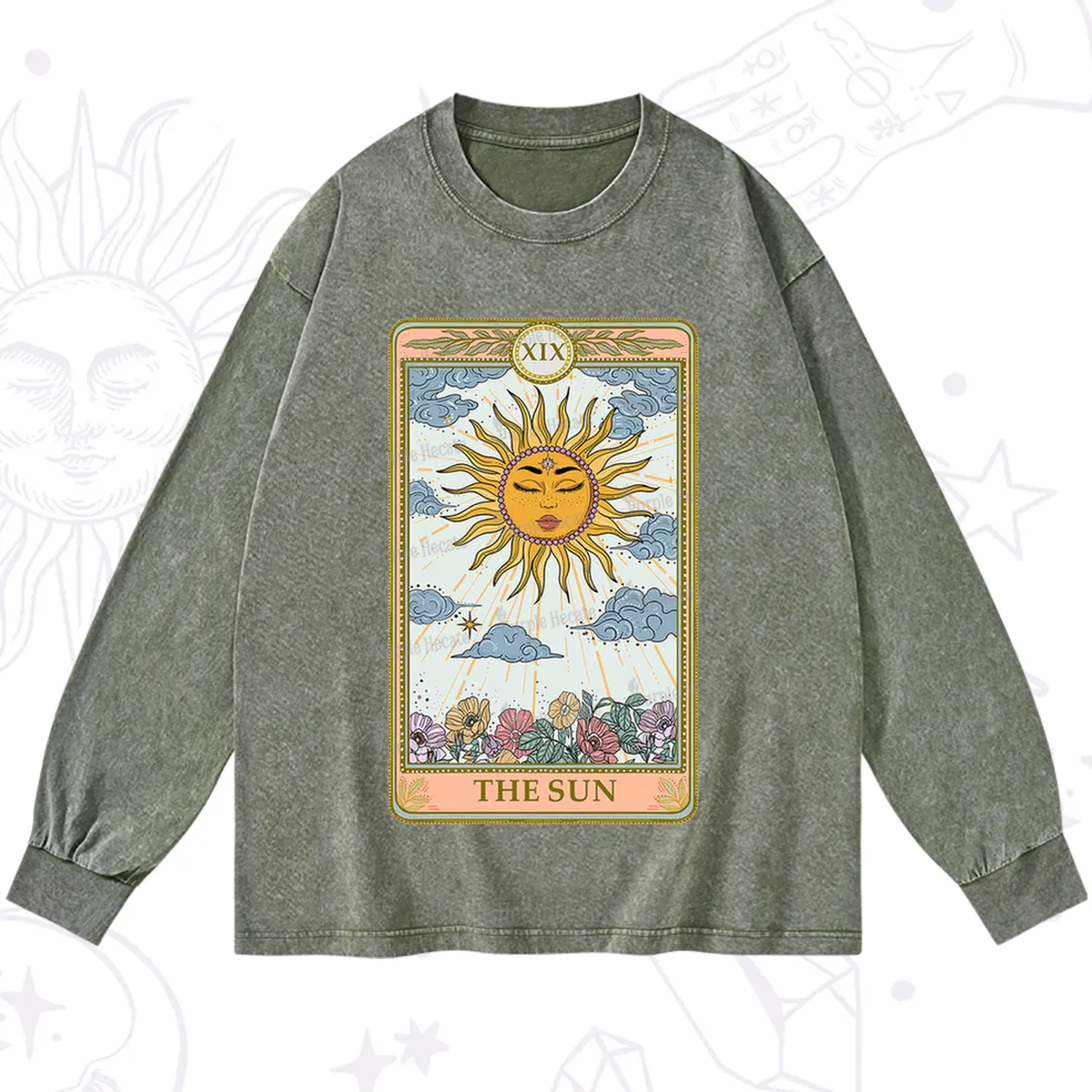 Purplehecate The Sun Tarot Washed Long Sleeve Shirt