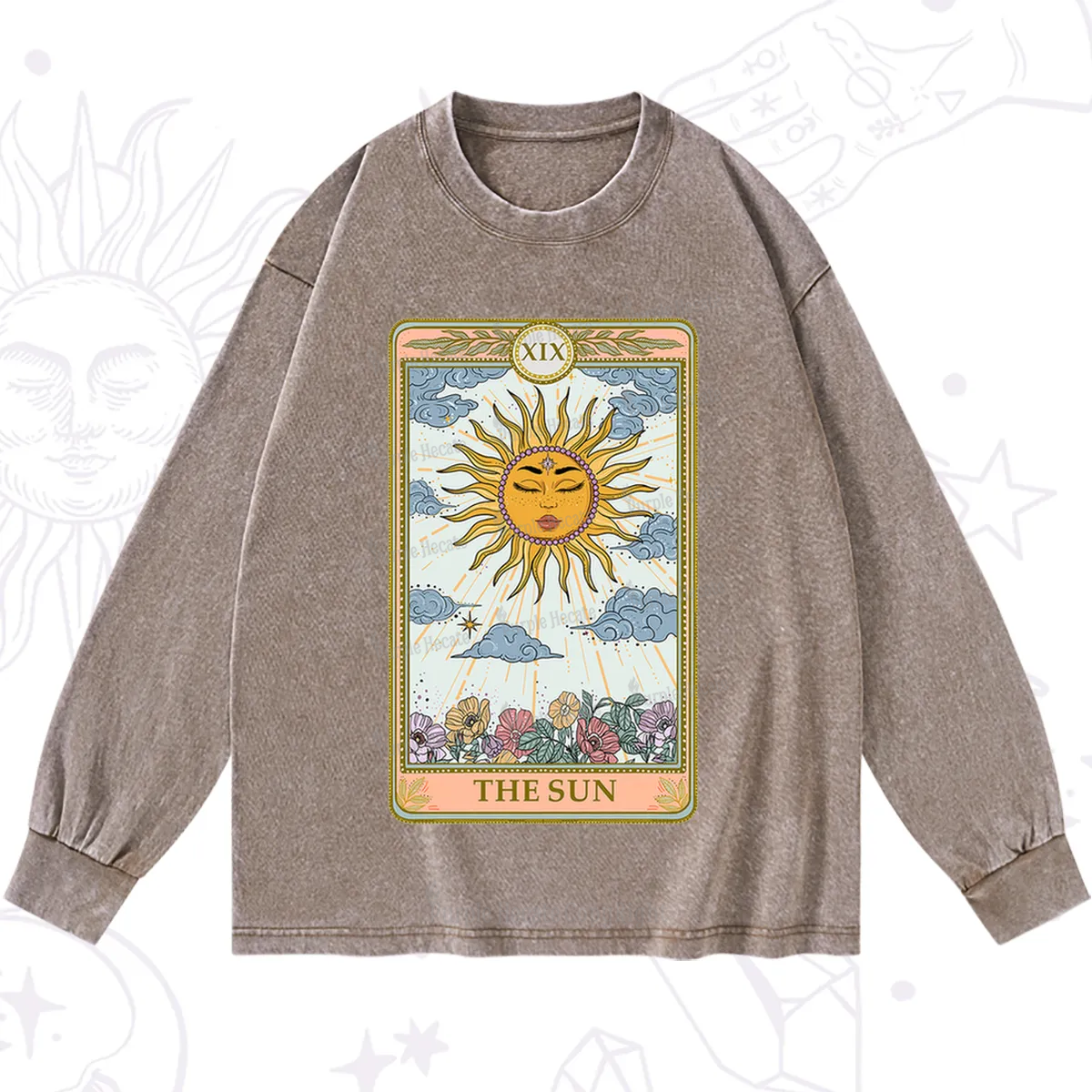 Purplehecate The Sun Tarot Washed Long Sleeve Shirt