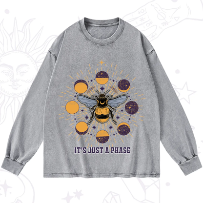 Purplehecate It's Just a Moon Bee Phase Washed Long Sleeve Shirt
