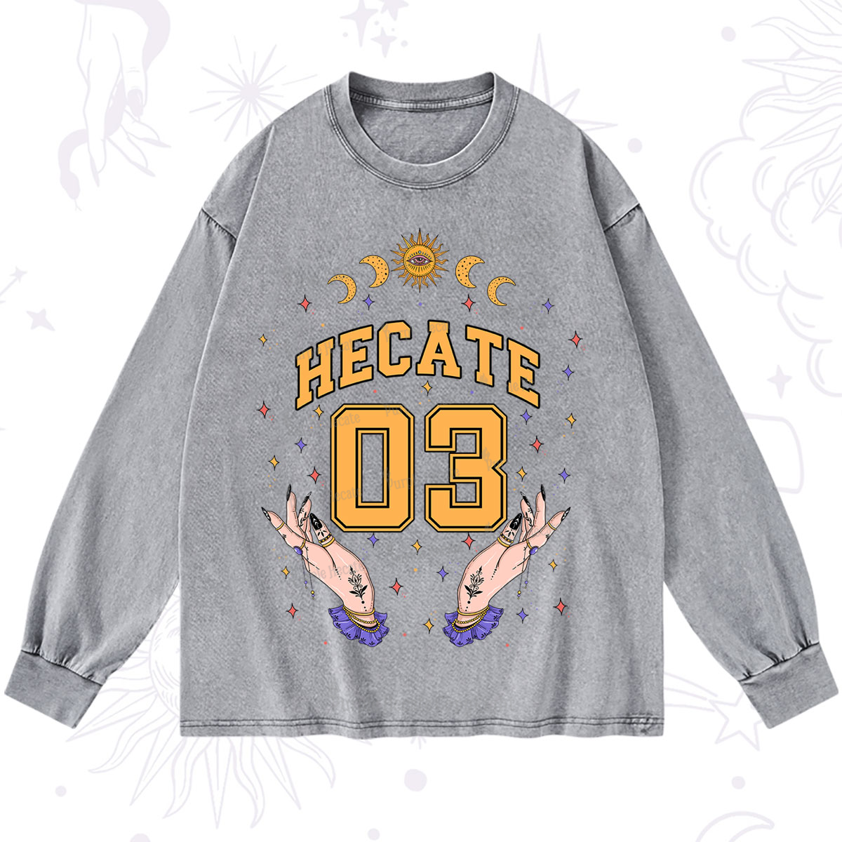Purplehecate Hecate Moonlight Sorcery Washed Long Sleeve Shirt