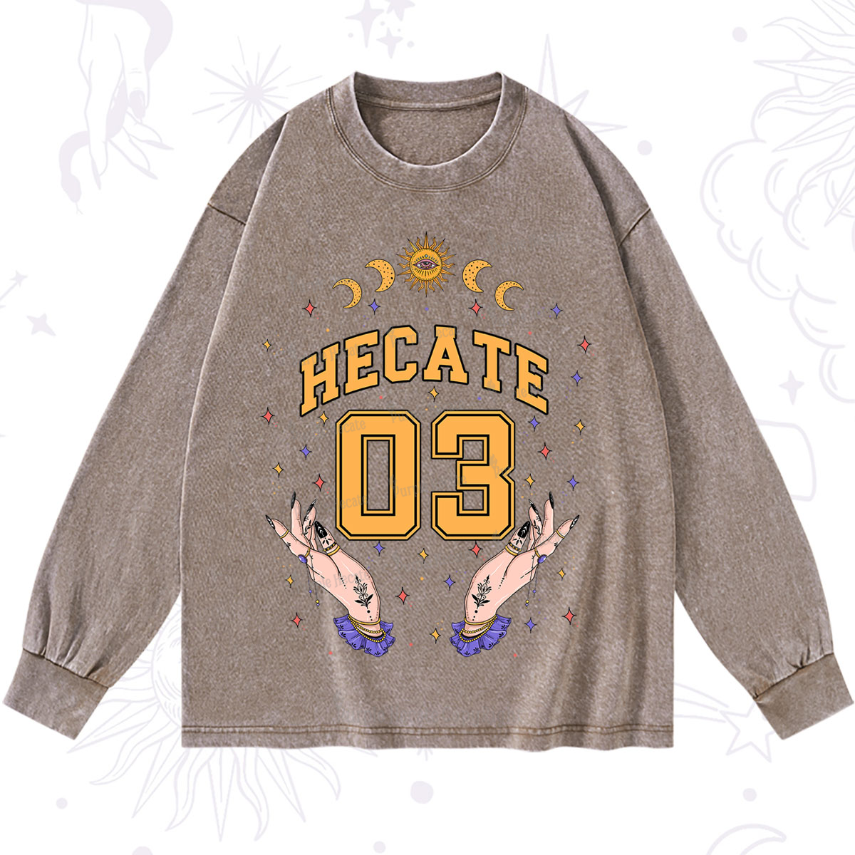 Purplehecate Hecate Moonlight Sorcery Washed Long Sleeve Shirt
