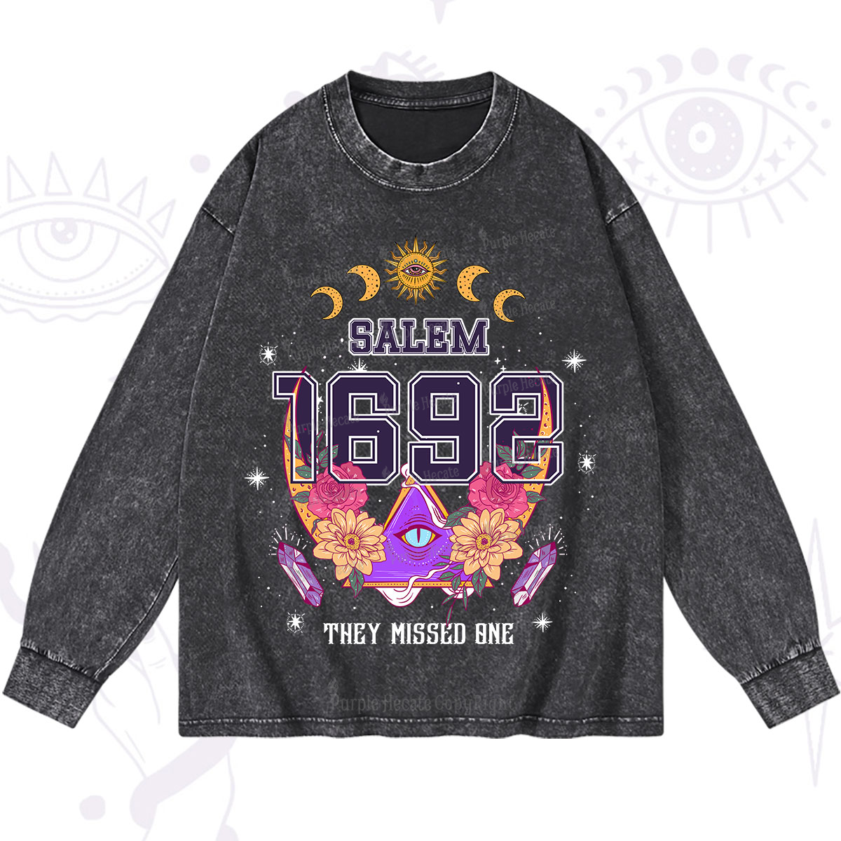 Purplehecate Salem 1692 They Missed One Washed Long Sleeve Shirt