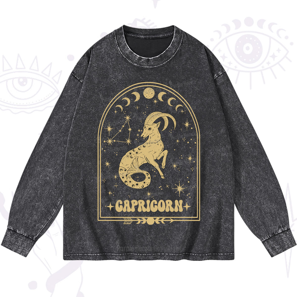 Purplehecate Zodiac Capricorn Under the Stars Washed Long Sleeve Shirt