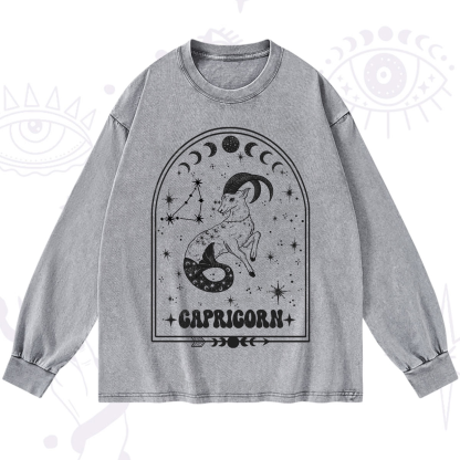 Purplehecate Zodiac Capricorn Under the Stars Washed Long Sleeve Shirt