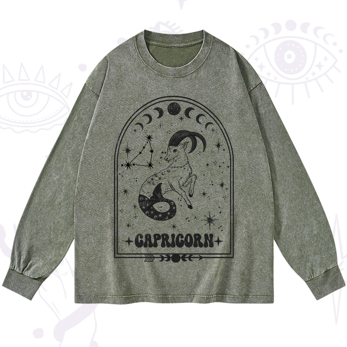 Purplehecate Zodiac Capricorn Under the Stars Washed Long Sleeve Shirt