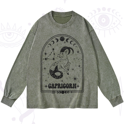 Purplehecate Zodiac Capricorn Under the Stars Washed Long Sleeve Shirt