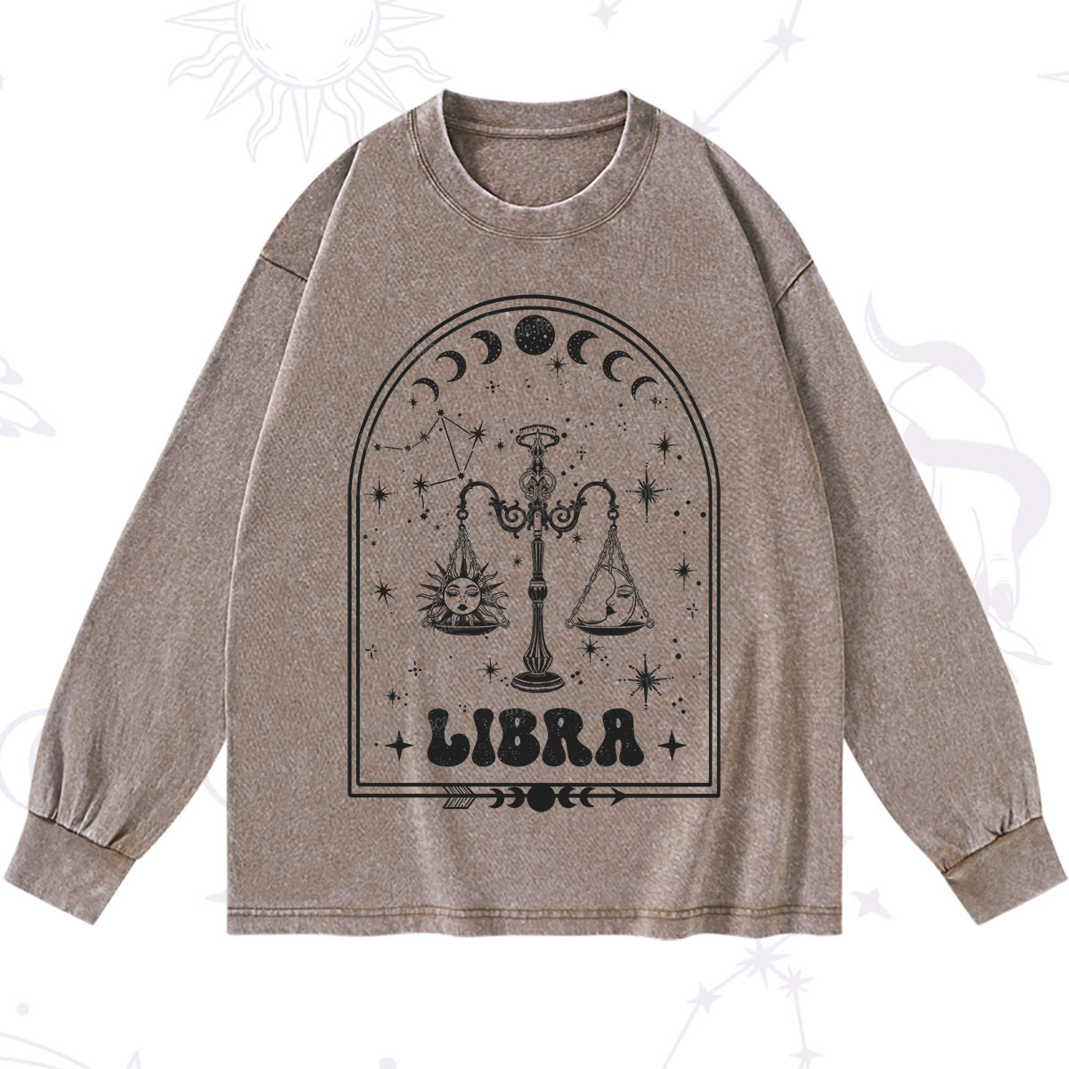 Purplehecate Zodiac Libra Under the Stars Washed Long Sleeve Shirt