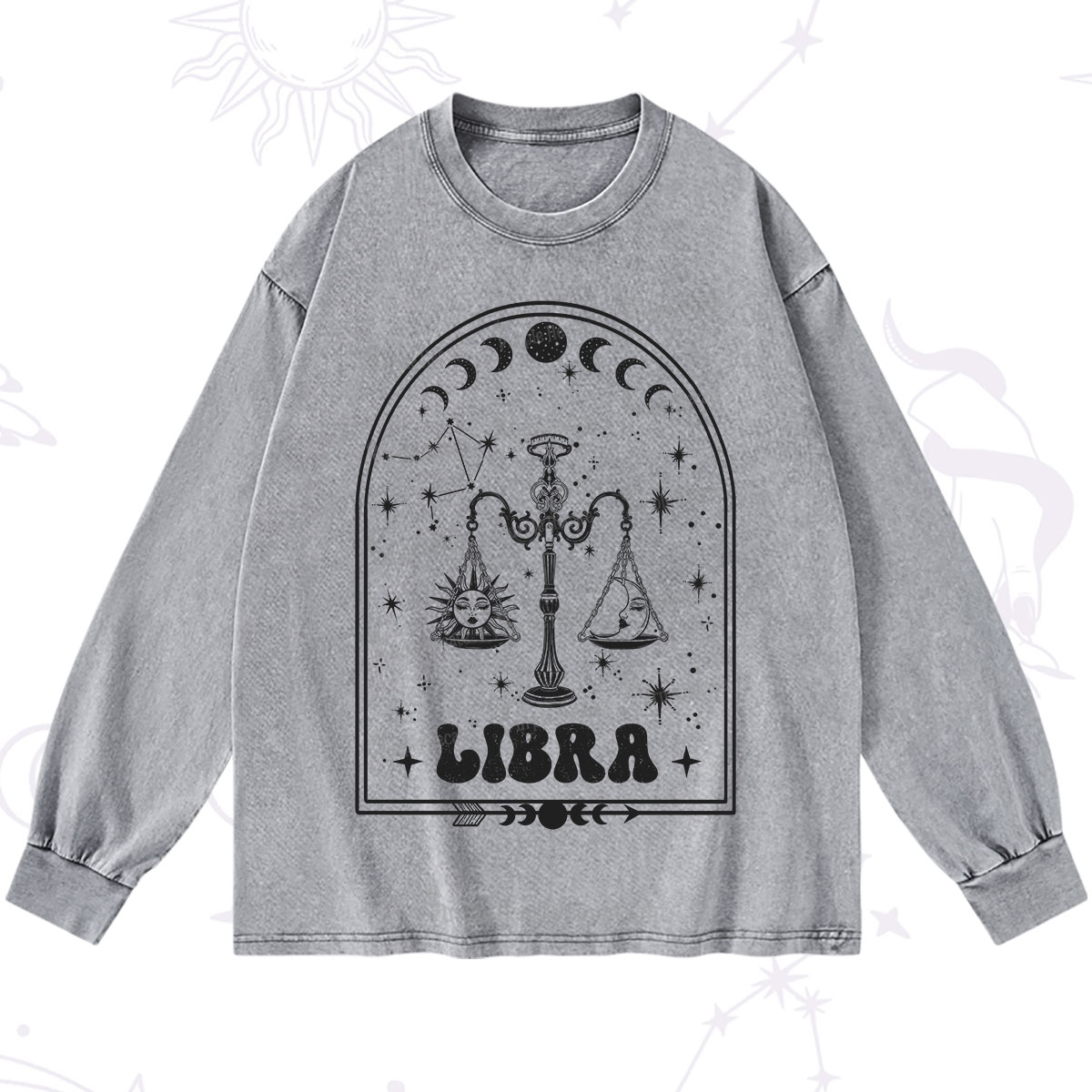 Purplehecate Zodiac Libra Under the Stars Washed Long Sleeve Shirt