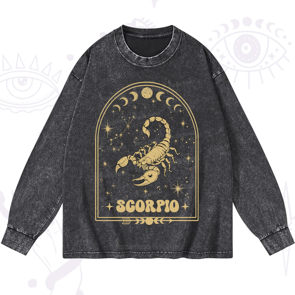Purplehecate Zodiac Scorpio Under the Stars Washed Long Sleeve Shirt
