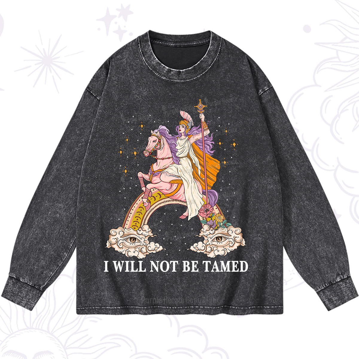 Purplehecate I Will Not Be Tamed Washed Long Sleeve Shirt