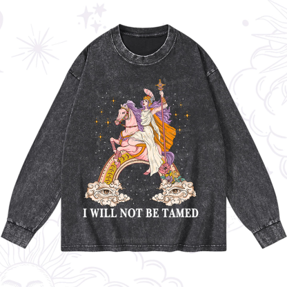 Purplehecate I Will Not Be Tamed Washed Long Sleeve Shirt