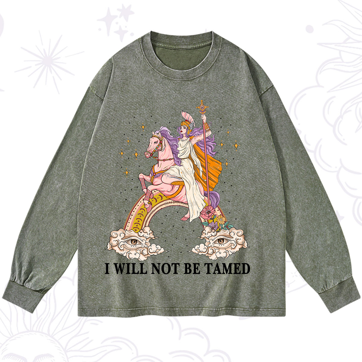 Purplehecate I Will Not Be Tamed Washed Long Sleeve Shirt