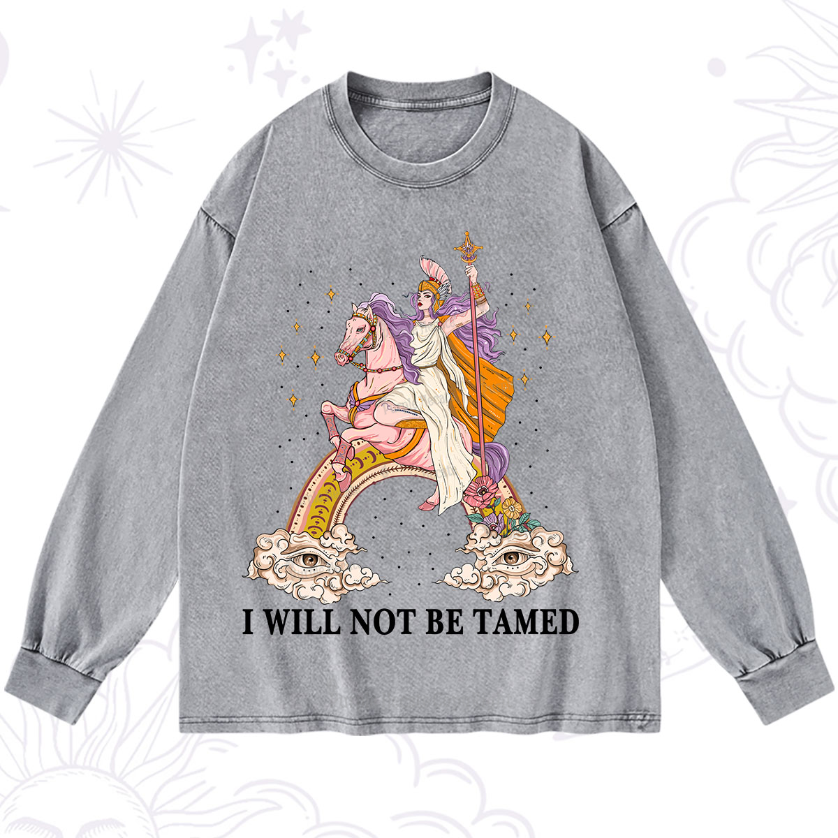 Purplehecate I Will Not Be Tamed Washed Long Sleeve Shirt