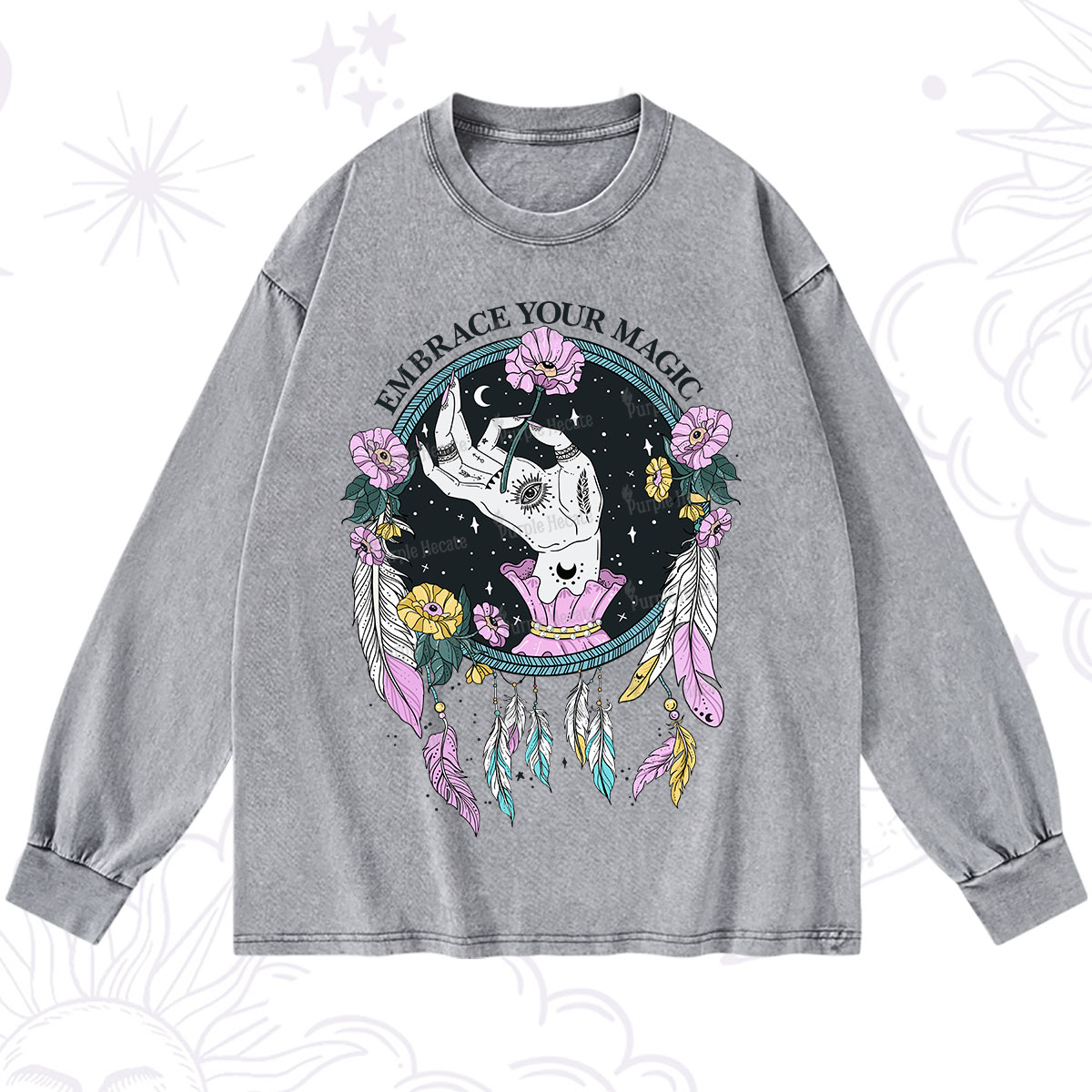 Purplehecate Embrace Your Magic Washed Long Sleeve Shirt