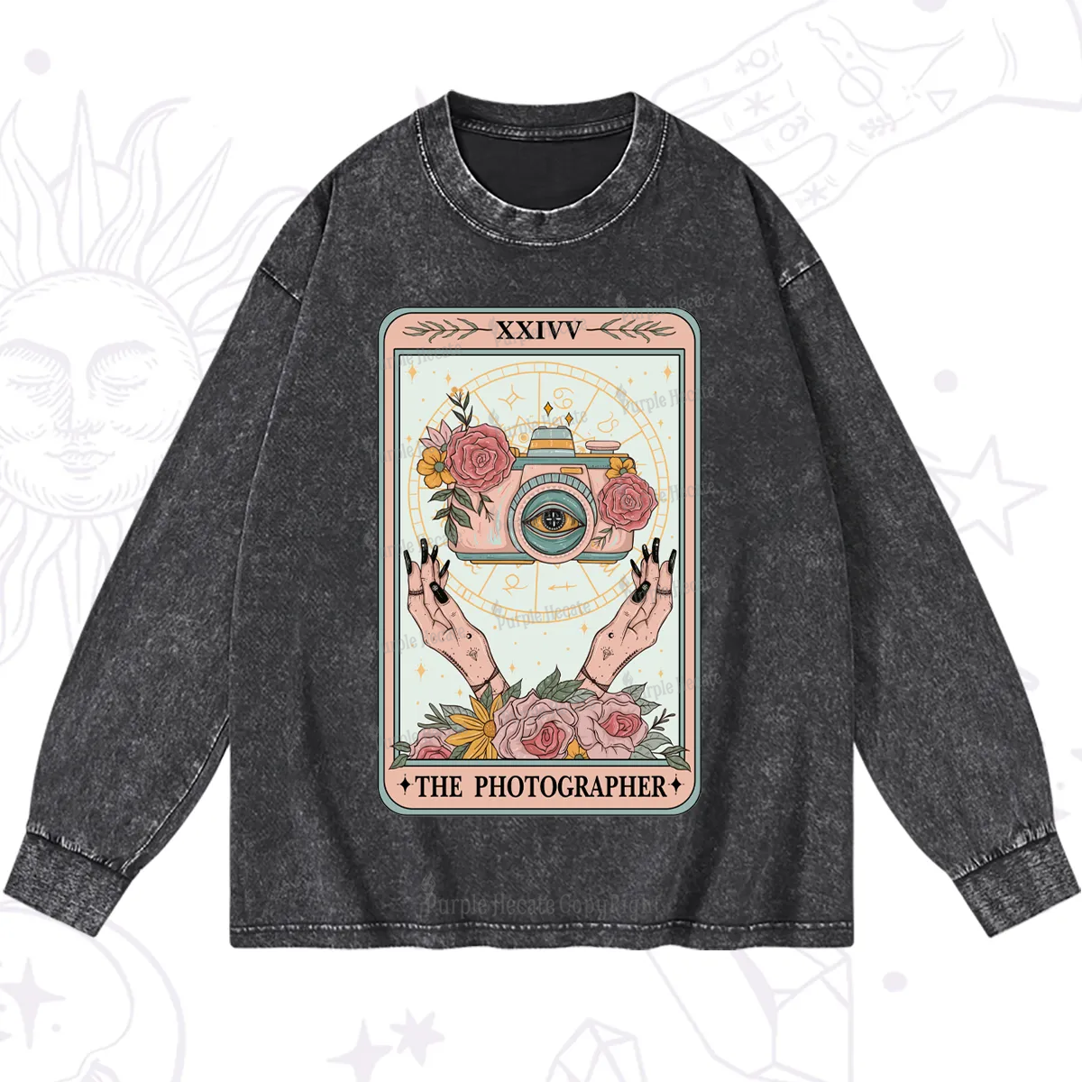 Purplehecate The Photographter Tarot Washed Long Sleeve Shirt
