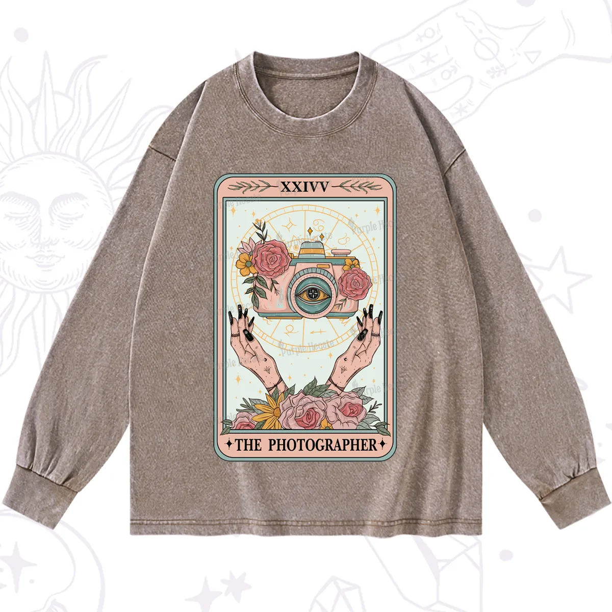 Purplehecate The Photographter Tarot Washed Long Sleeve Shirt