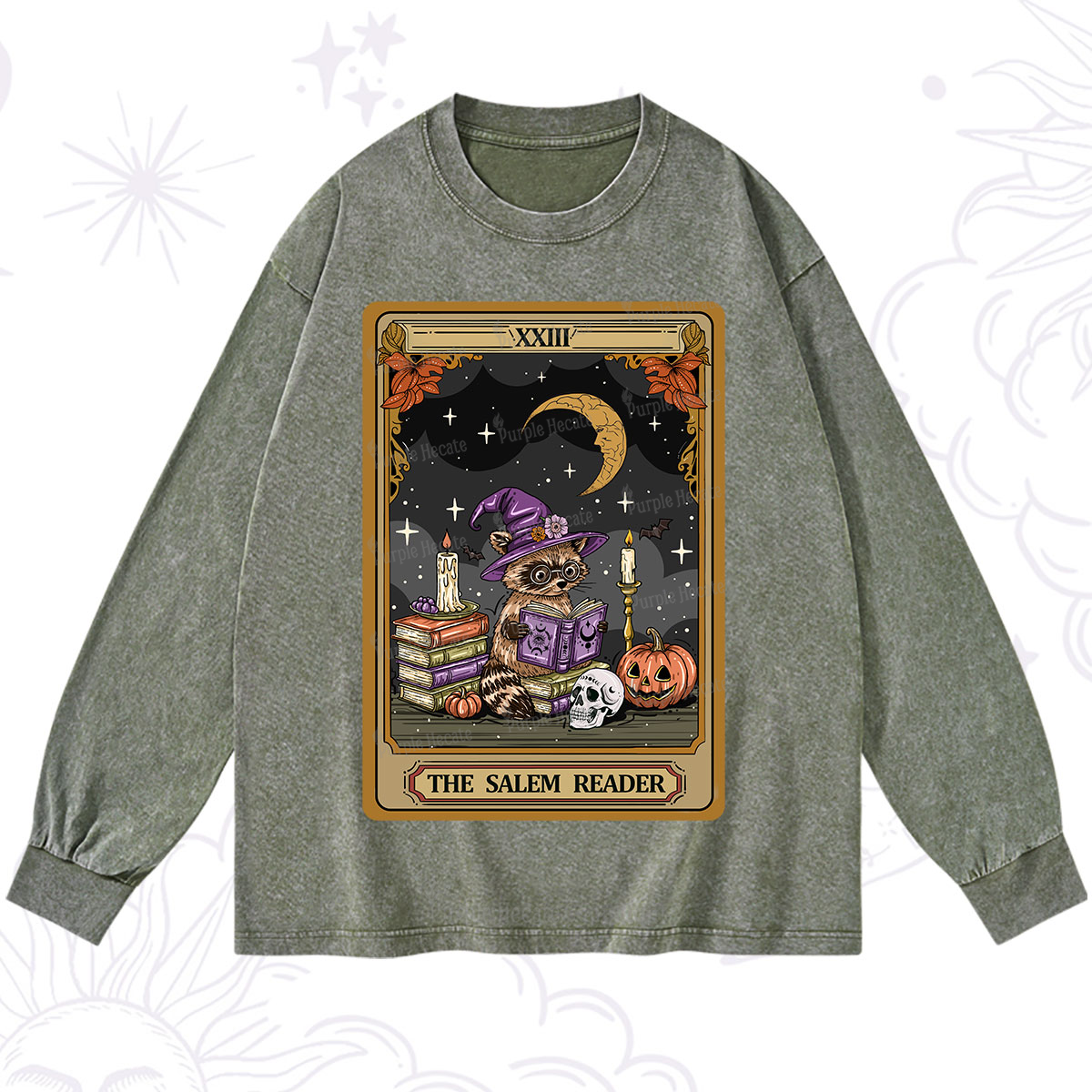 Purplehecate The Salem Reader Tarot Washed Long Sleeve Shirt