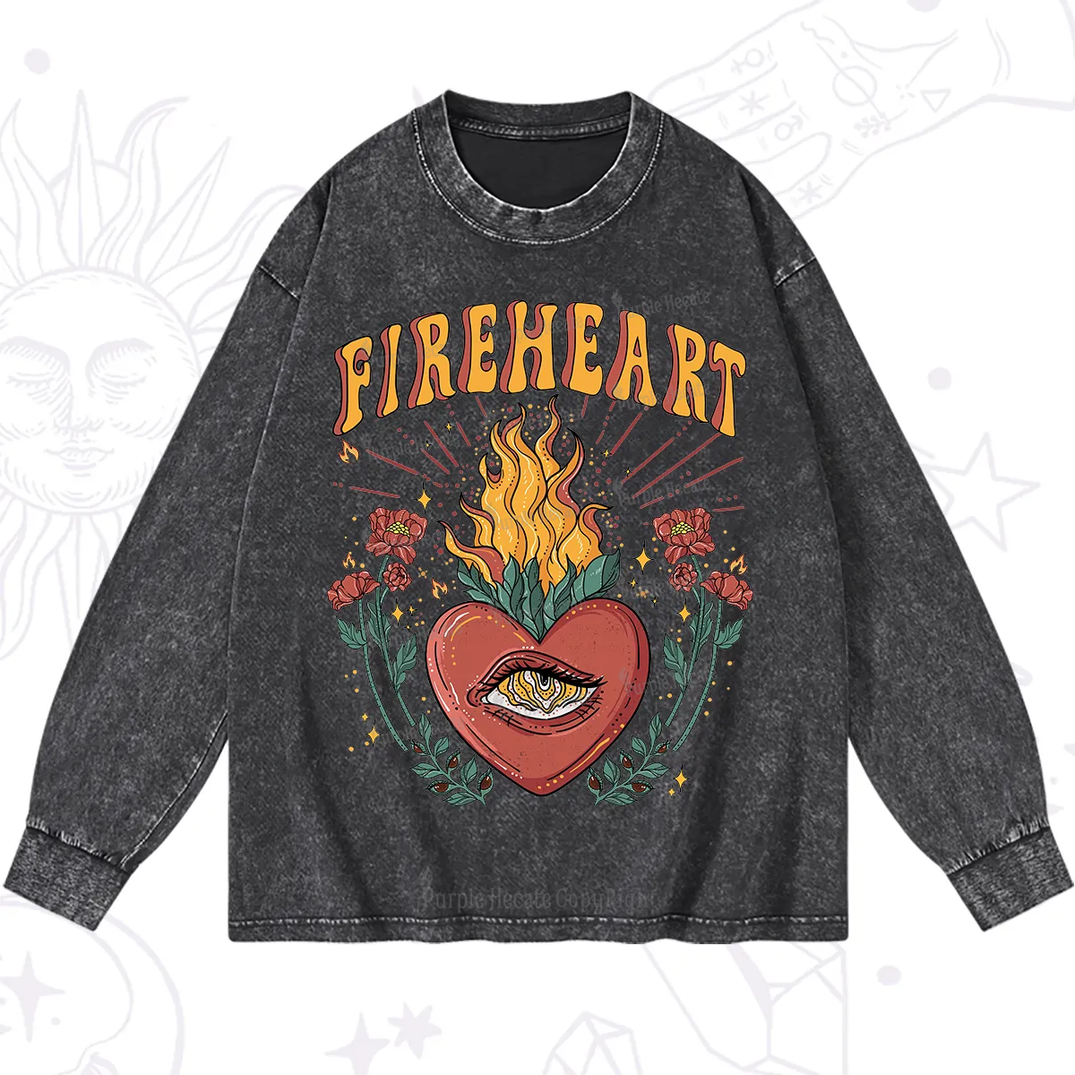 Purplehecate Fireheart Washed Long Sleeve Shirt