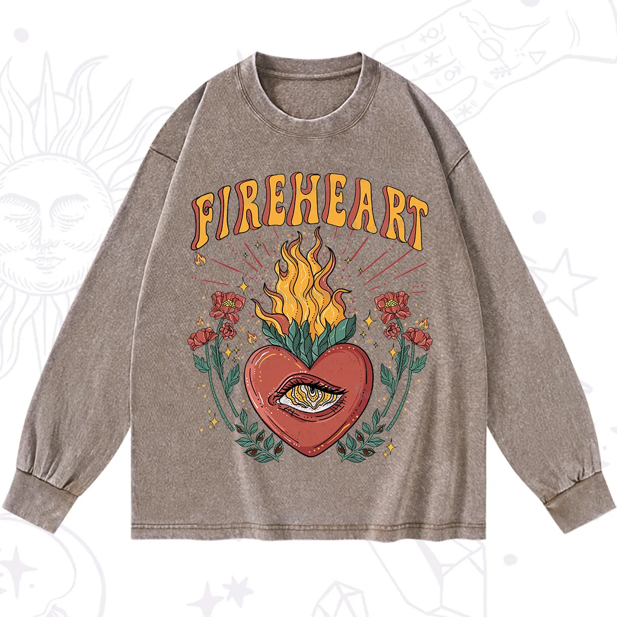 Purplehecate Fireheart Washed Long Sleeve Shirt