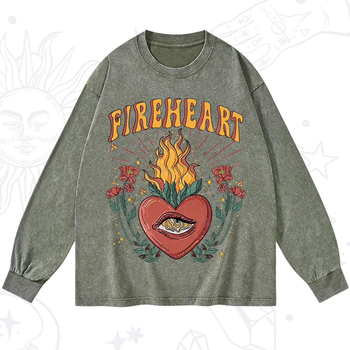 Purplehecate Fireheart Washed Long Sleeve Shirt