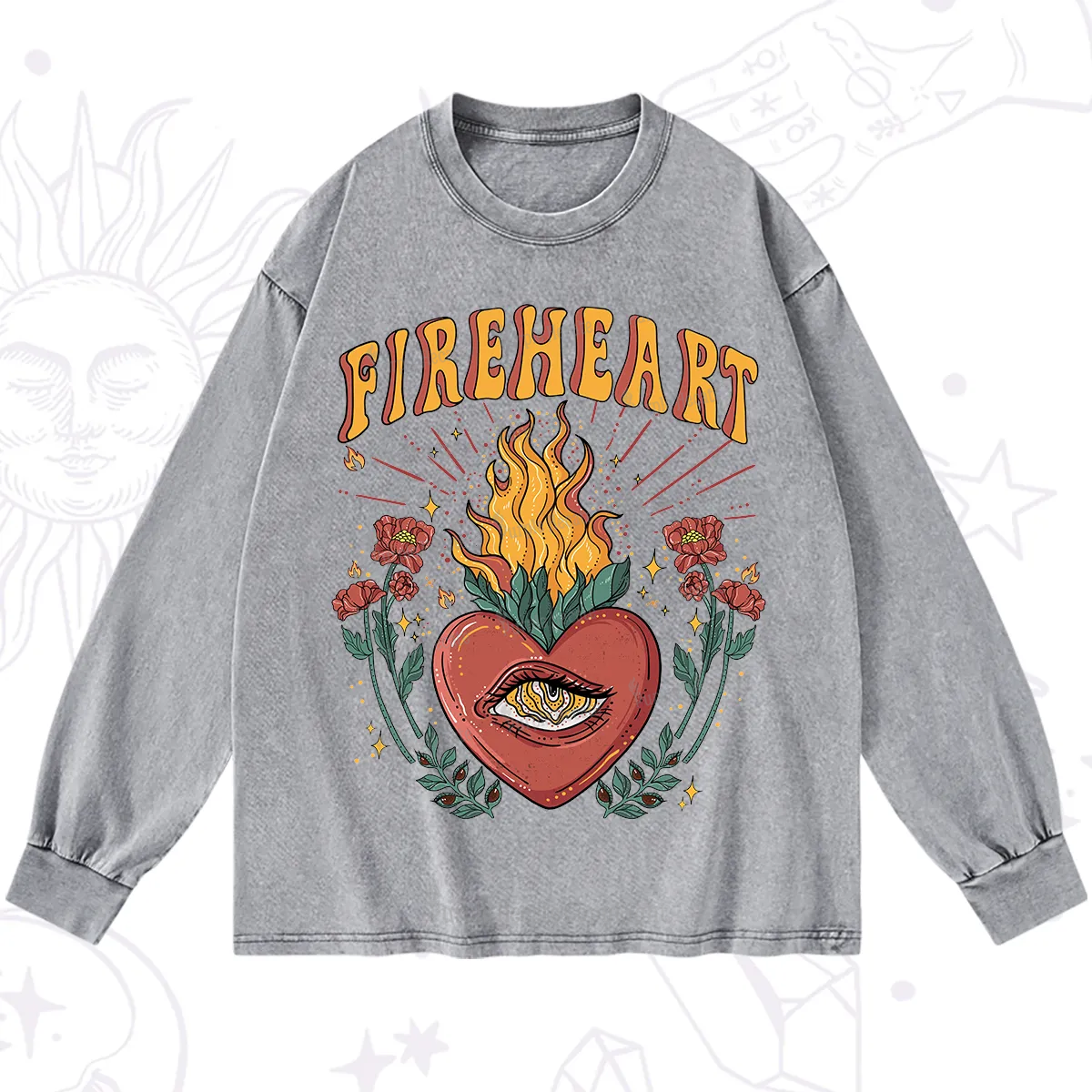 Purplehecate Fireheart Washed Long Sleeve Shirt